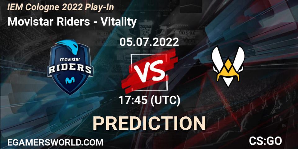 Movistar Riders vs Vitality: Match Prediction. 05.07.2022 at 18:20, Counter-Strike (CS2), IEM Cologne 2022 Play-In
