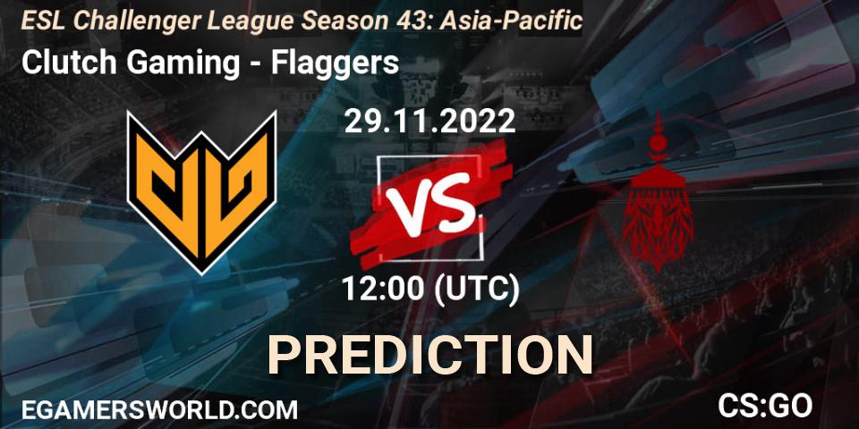 Clutch Gaming vs Flaggers: Match Prediction. 29.11.22, CS2 (CS:GO), ESL Challenger League Season 43: Asia-Pacific