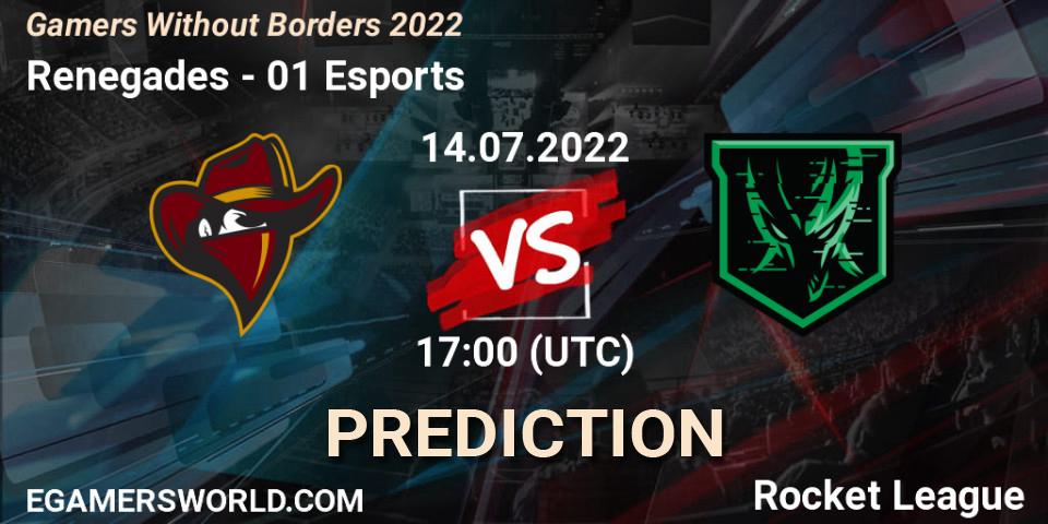 Renegades vs 01 Esports: Match Prediction. 14.07.22, Rocket League, Gamers Without Borders 2022