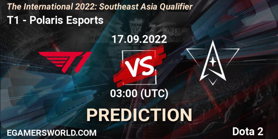 T1 vs Polaris Esports: Match Prediction. 17.09.22, Dota 2, The International 2022: Southeast Asia Qualifier
