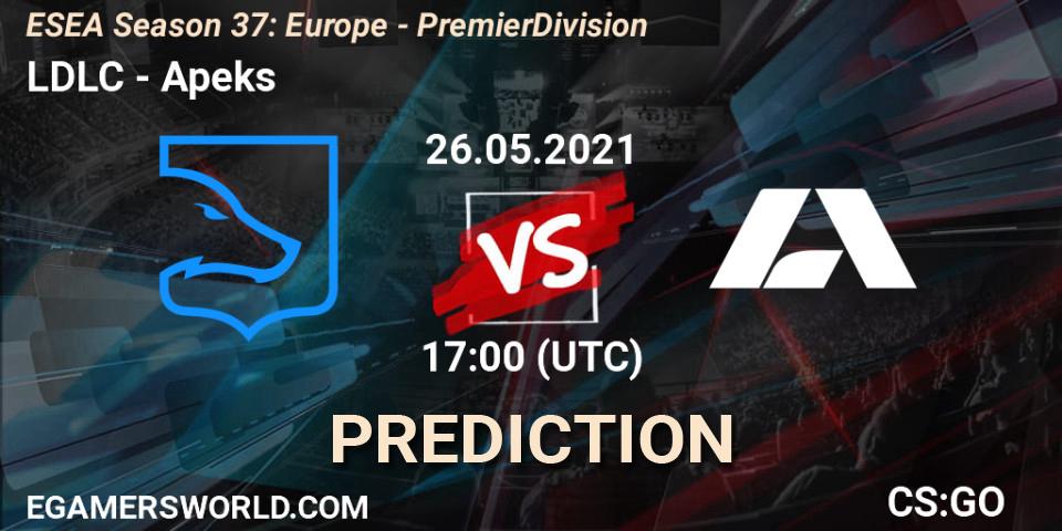 LDLC vs Apeks: Match Prediction. 26.05.2021 at 17:00, Counter-Strike (CS2), ESEA Season 37: Europe - Premier Division