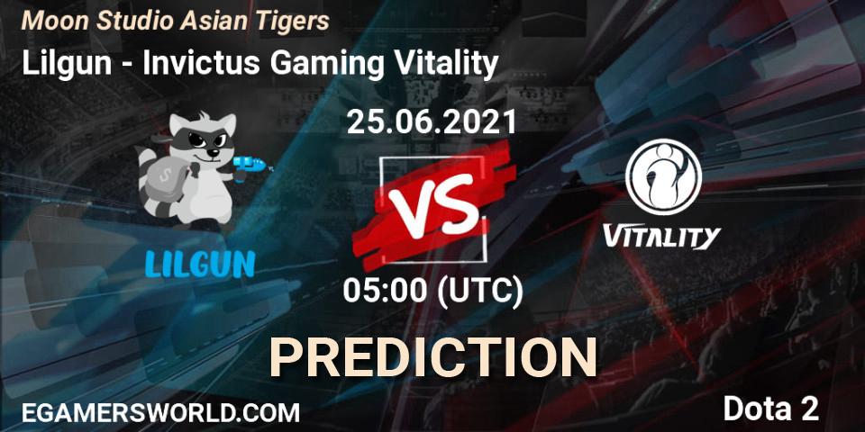 Lilgun vs Invictus Gaming Vitality: Match Prediction. 25.06.2021 at 05:11, Dota 2, Moon Studio Asian Tigers