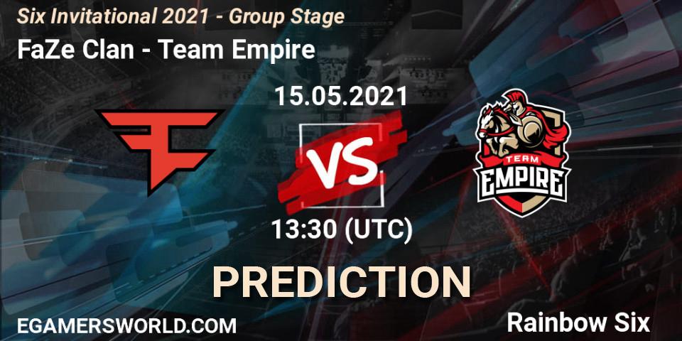 FaZe Clan vs Team Empire: Match Prediction. 15.05.2021 at 13:30, Rainbow Six, Six Invitational 2021 - Group Stage