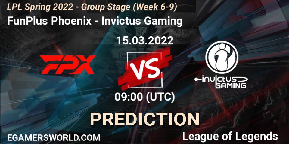 FunPlus Phoenix vs Invictus Gaming: Match Prediction. 15.03.22, LoL, LPL Spring 2022 - Group Stage (Week 6-9)