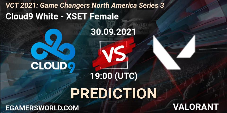 Cloud9 White vs XSET Female: Match Prediction. 30.09.2021 at 21:30, VALORANT, VCT 2021: Game Changers North America Series 3