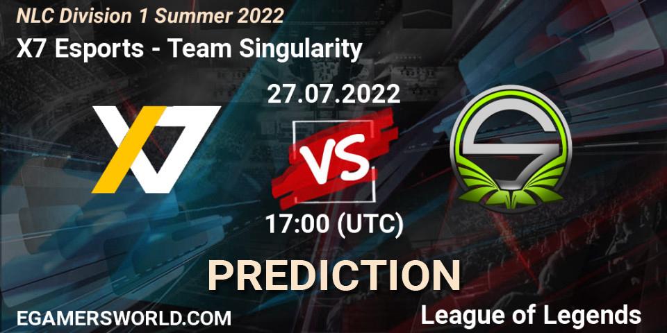 X7 Esports vs Team Singularity: Match Prediction. 27.07.22, LoL, NLC Division 1 Summer 2022