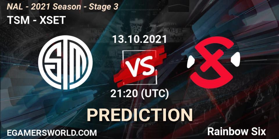 TSM vs XSET: Match Prediction. 20.10.2021 at 21:20, Rainbow Six, NAL - 2021 Season - Stage 3