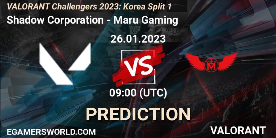 Shadow Corporation vs Maru Gaming: Match Prediction. 26.01.2023 at 09:00, VALORANT, VALORANT Challengers 2023: Korea Split 1