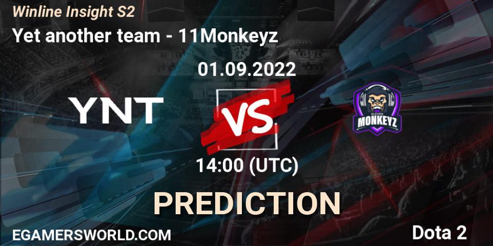 YNT vs 11Monkeyz: Match Prediction. 01.09.2022 at 12:11, Dota 2, Winline Insight S2
