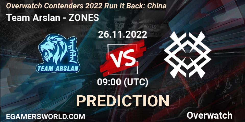 Team Arslan vs ZONES: Match Prediction. 26.11.2022 at 09:00, Overwatch, Overwatch Contenders 2022 Run It Back: China