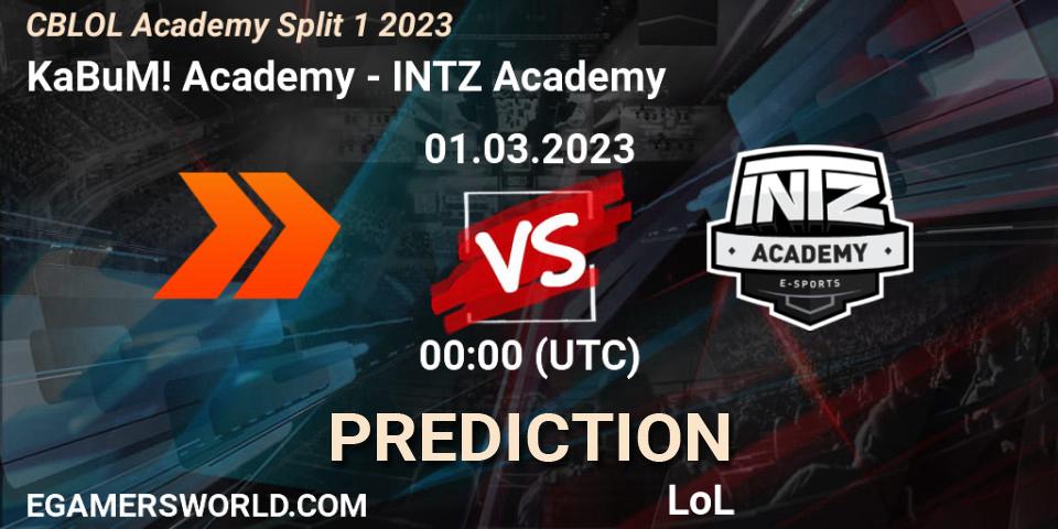 KaBuM! Academy vs INTZ Academy: Match Prediction. 01.03.2023 at 00:00, LoL, CBLOL Academy Split 1 2023