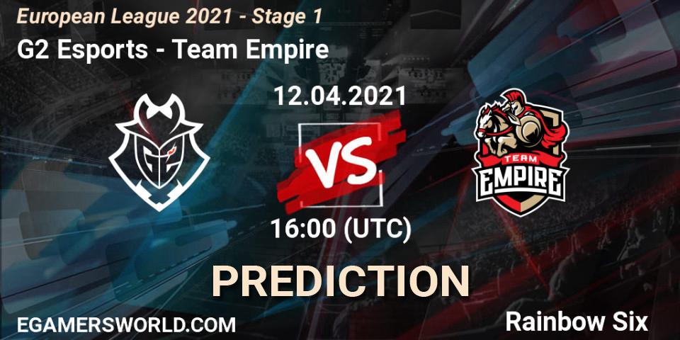 G2 Esports vs Team Empire: Match Prediction. 12.04.21, Rainbow Six, European League 2021 - Stage 1