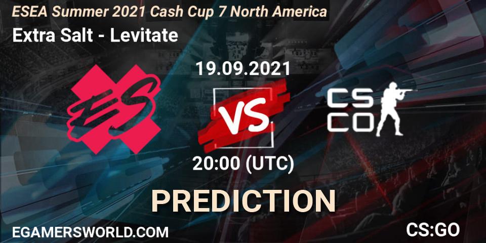 Extra Salt vs Levitate: Match Prediction. 19.09.2021 at 20:00, Counter-Strike (CS2), ESEA Summer 2021 Cash Cup 7 North America