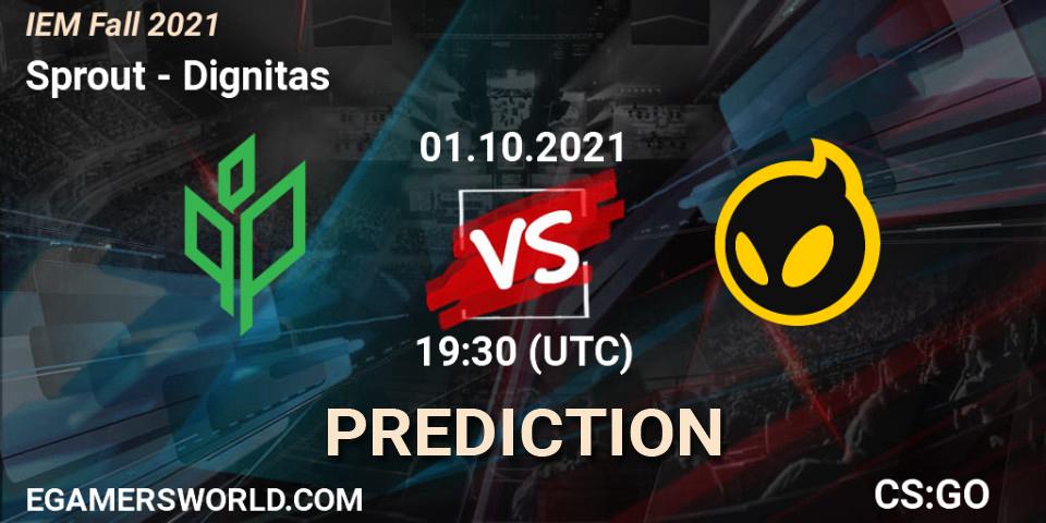 Sprout vs Dignitas: Match Prediction. 01.10.2021 at 20:20, Counter-Strike (CS2), IEM Fall 2021: Europe RMR