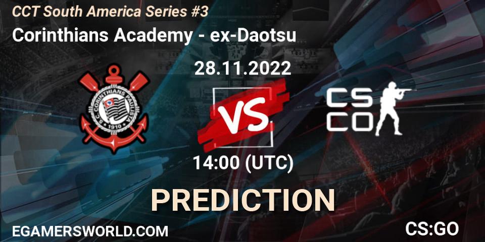 Corinthians Academy vs ex-Daotsu: Match Prediction. 28.11.2022 at 14:10, Counter-Strike (CS2), CCT South America Series #3