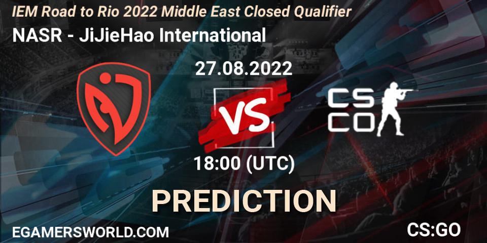 NASR vs JiJieHao International: Match Prediction. 27.08.2022 at 18:00, Counter-Strike (CS2), IEM Road to Rio 2022 Middle East Closed Qualifier