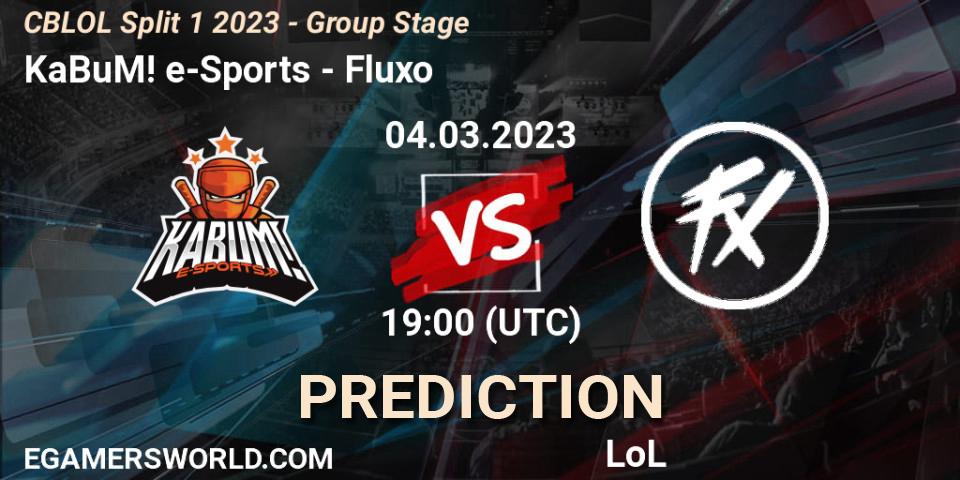 KaBuM! e-Sports vs Fluxo: Match Prediction. 04.03.2023 at 20:10, LoL, CBLOL Split 1 2023 - Group Stage