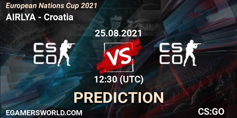 AIRLYA vs Croatia: Match Prediction. 25.08.2021 at 12:40, Counter-Strike (CS2), European Nations Cup 2021