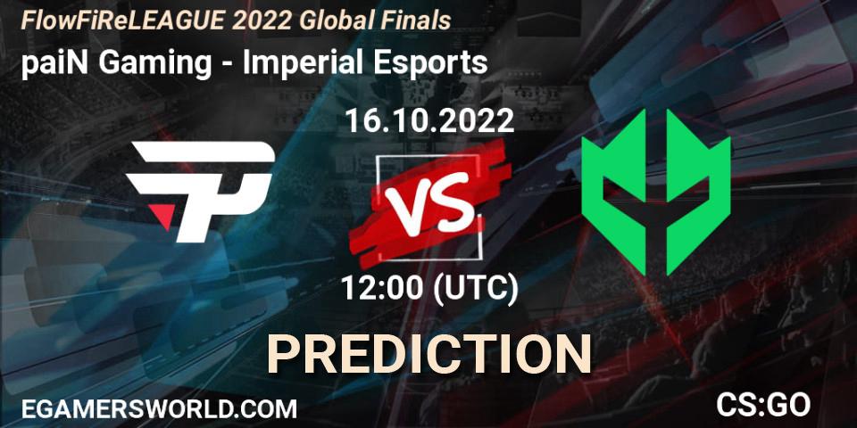 paiN Gaming vs Imperial Esports: Match Prediction. 16.10.22, CS2 (CS:GO), FlowFiReLEAGUE 2022 Global Finals