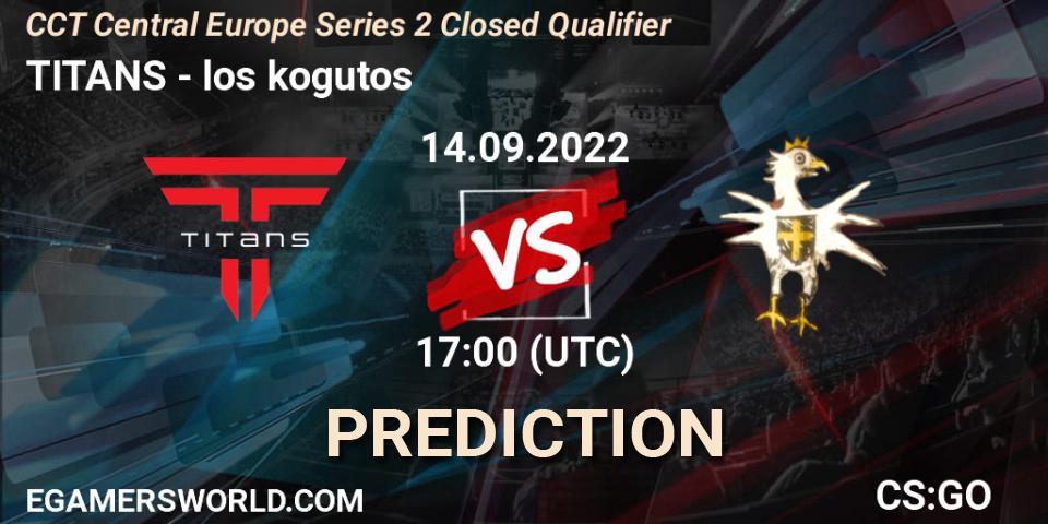 TITANS vs los kogutos: Match Prediction. 14.09.2022 at 17:50, Counter-Strike (CS2), CCT Central Europe Series 2 Closed Qualifier