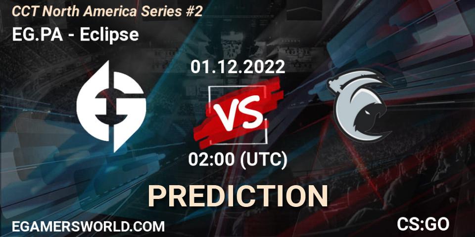 EG.PA vs Eclipse: Match Prediction. 01.12.2022 at 02:00, Counter-Strike (CS2), CCT North America Series #2