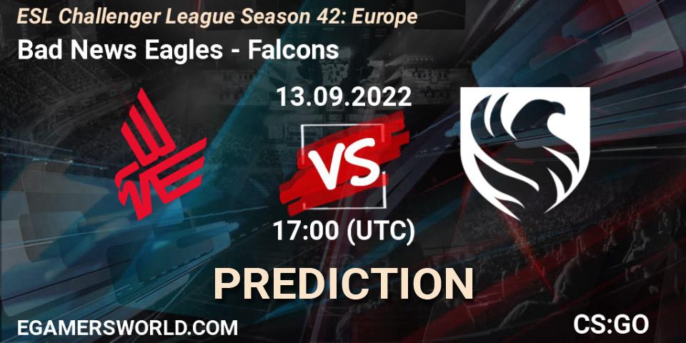 Bad News Eagles vs Falcons: Match Prediction. 13.09.2022 at 17:00, Counter-Strike (CS2), ESL Challenger League Season 42: Europe