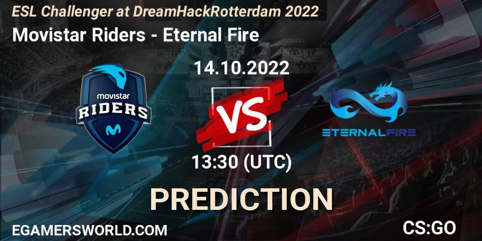 Movistar Riders vs Eternal Fire: Match Prediction. 14.10.22, CS2 (CS:GO), ESL Challenger at DreamHack Rotterdam 2022