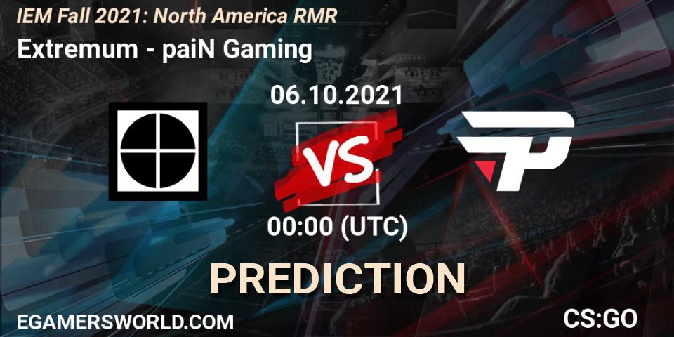 Extremum vs paiN Gaming: Match Prediction. 06.10.21, CS2 (CS:GO), IEM Fall 2021: North America RMR