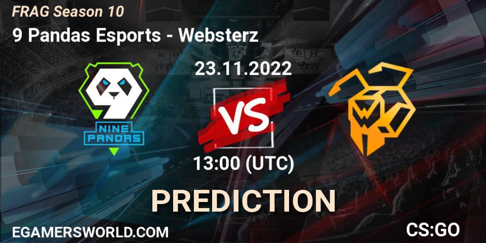 9 Pandas Esports vs Websterz: Match Prediction. 23.11.2022 at 14:20, Counter-Strike (CS2), FRAG Season 10