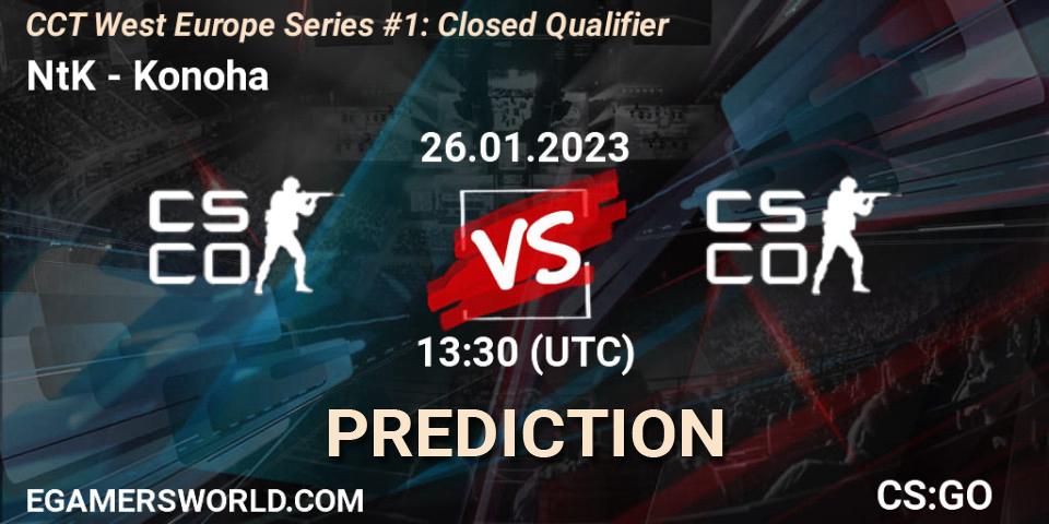 NtK vs Konoha: Match Prediction. 26.01.2023 at 13:30, Counter-Strike (CS2), CCT West Europe Series #1: Closed Qualifier