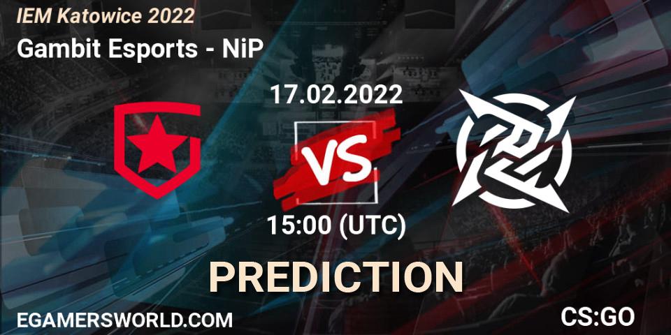 Gambit Esports vs NiP: Match Prediction. 17.02.22, CS2 (CS:GO), IEM Katowice 2022
