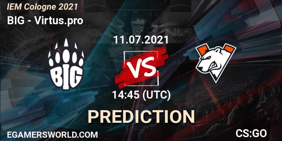 BIG vs Virtus.pro: Match Prediction. 11.07.2021 at 14:45, Counter-Strike (CS2), IEM Cologne 2021