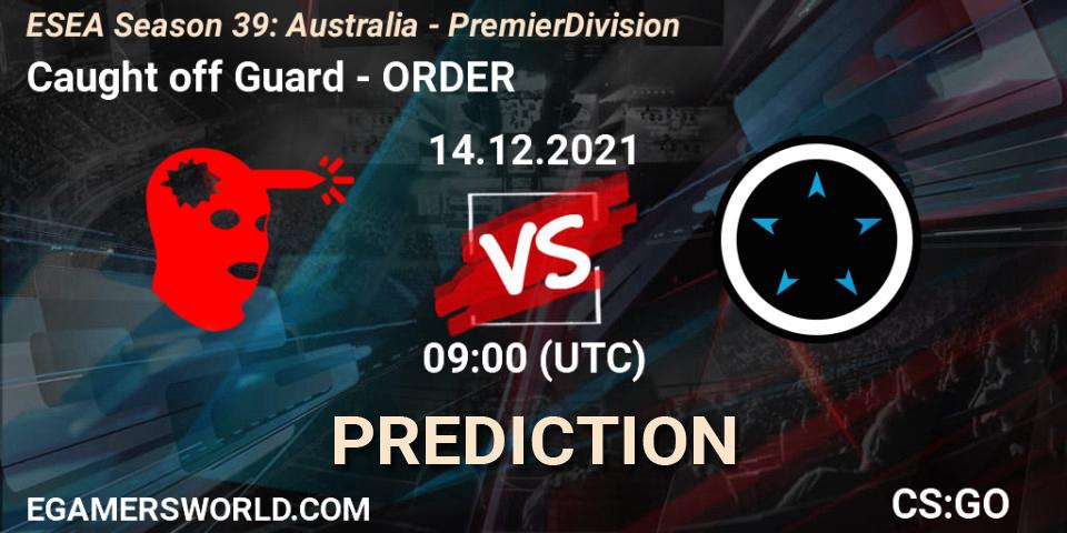 8Ballers vs ORDER: Match Prediction. 15.12.2021 at 09:00, Counter-Strike (CS2), ESEA Season 39: Australia - Premier Division