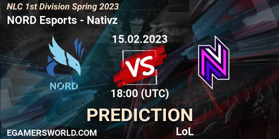 NORD Esports vs Nativz: Match Prediction. 15.02.2023 at 18:00, LoL, NLC 1st Division Spring 2023