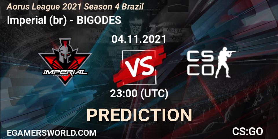 Imperial (br) vs BIGODES: Match Prediction. 04.11.2021 at 23:00, Counter-Strike (CS2), Aorus League 2021 Season 4 Brazil