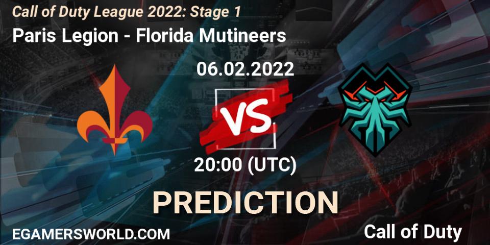 Paris Legion vs Florida Mutineers: Match Prediction. 06.02.22, Call of Duty, Call of Duty League 2022: Stage 1