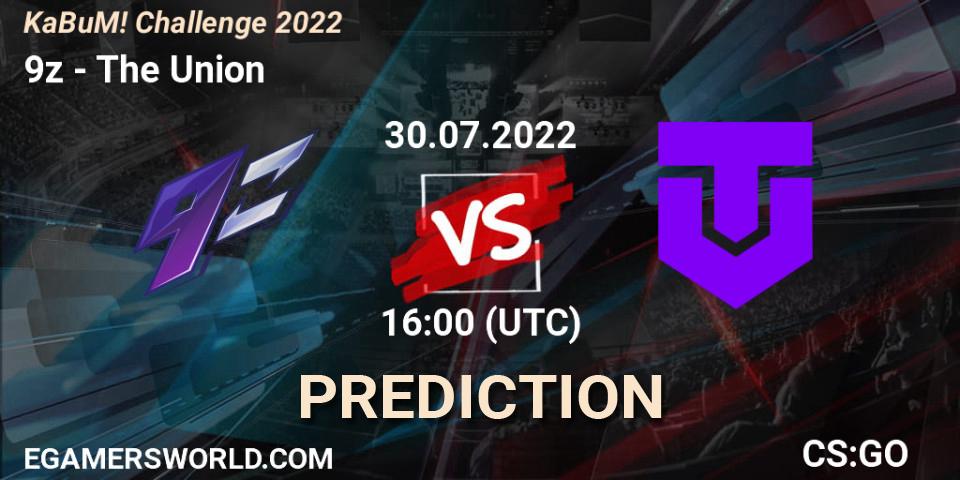 9z vs The Union: Match Prediction. 30.07.22, CS2 (CS:GO), KaBuM! Challenge 2022