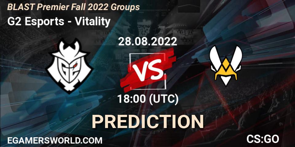 G2 Esports vs Vitality: Match Prediction. 28.08.2022 at 19:15, Counter-Strike (CS2), BLAST Premier Fall 2022 Groups