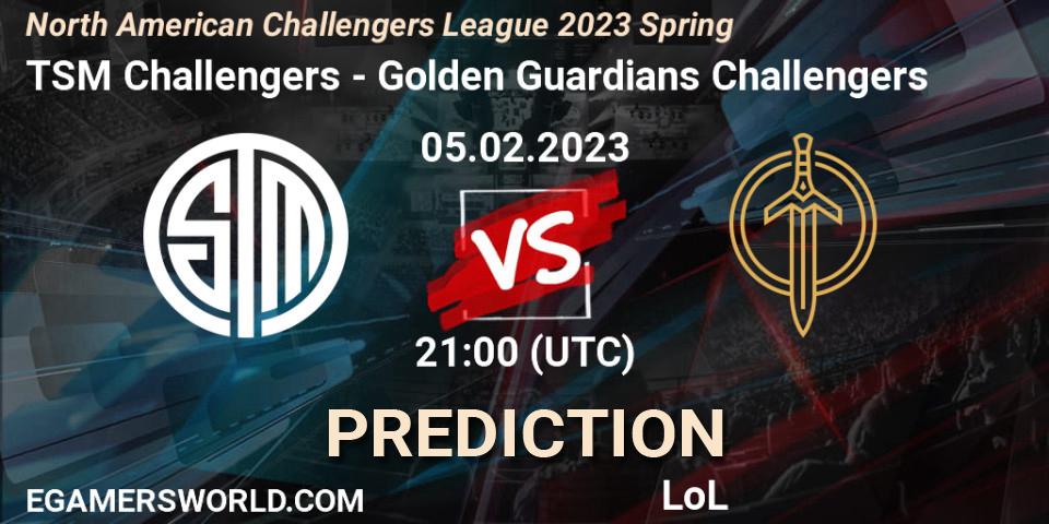 TSM Challengers vs Golden Guardians Challengers: Match Prediction. 05.02.23, LoL, NACL 2023 Spring - Group Stage