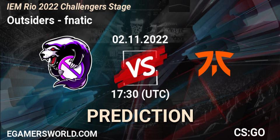 Outsiders vs fnatic: Match Prediction. 02.11.22, CS2 (CS:GO), IEM Rio 2022 Challengers Stage