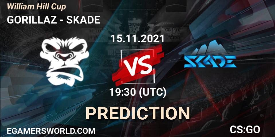 GORILLAZ vs SKADE: Match Prediction. 15.11.2021 at 19:30, Counter-Strike (CS2), William Hill Cup