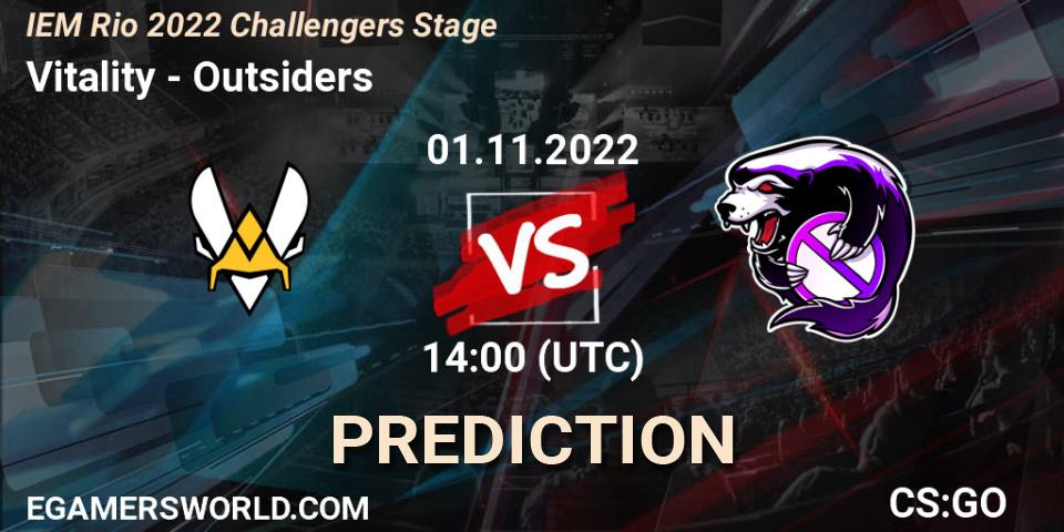 Vitality vs Outsiders: Match Prediction. 01.11.22, CS2 (CS:GO), IEM Rio 2022 Challengers Stage