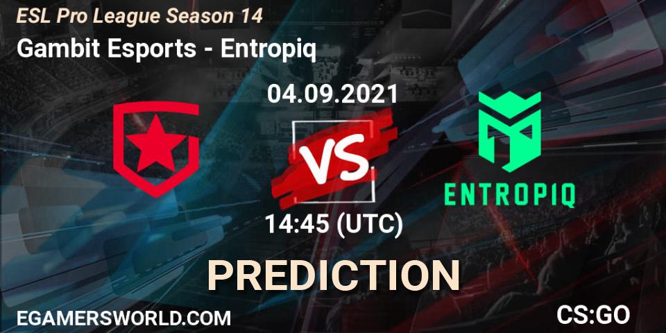 Gambit Esports vs Entropiq: Match Prediction. 04.09.2021 at 14:45, Counter-Strike (CS2), ESL Pro League Season 14