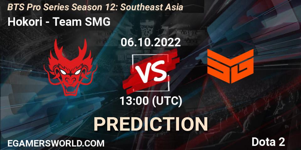 Hokori vs Team SMG: Match Prediction. 06.10.2022 at 11:32, Dota 2, BTS Pro Series Season 12: Southeast Asia