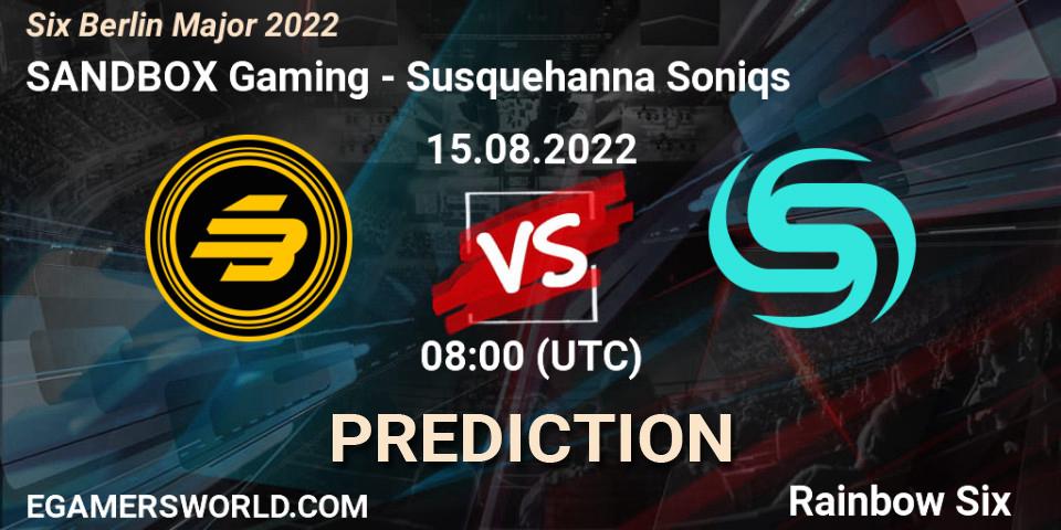 SANDBOX Gaming vs Susquehanna Soniqs: Match Prediction. 17.08.22, Rainbow Six, Six Berlin Major 2022