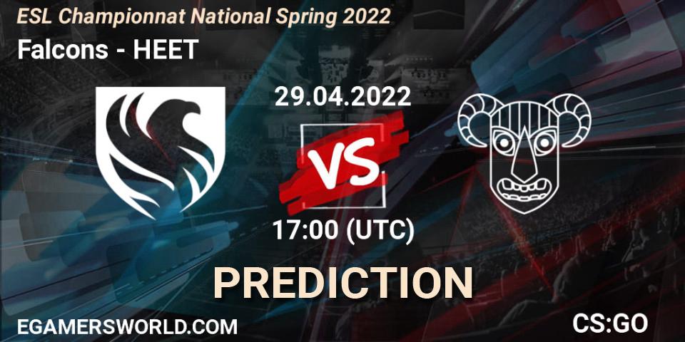 Falcons vs HEET: Match Prediction. 29.04.2022 at 17:00, Counter-Strike (CS2), ESL Championnat National Spring 2022