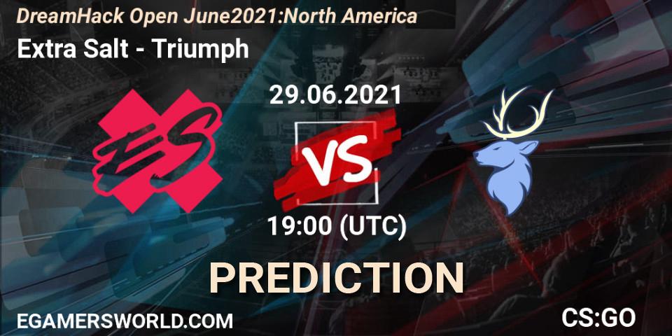 Extra Salt vs Triumph: Match Prediction. 29.06.2021 at 19:00, Counter-Strike (CS2), DreamHack Open June 2021: North America