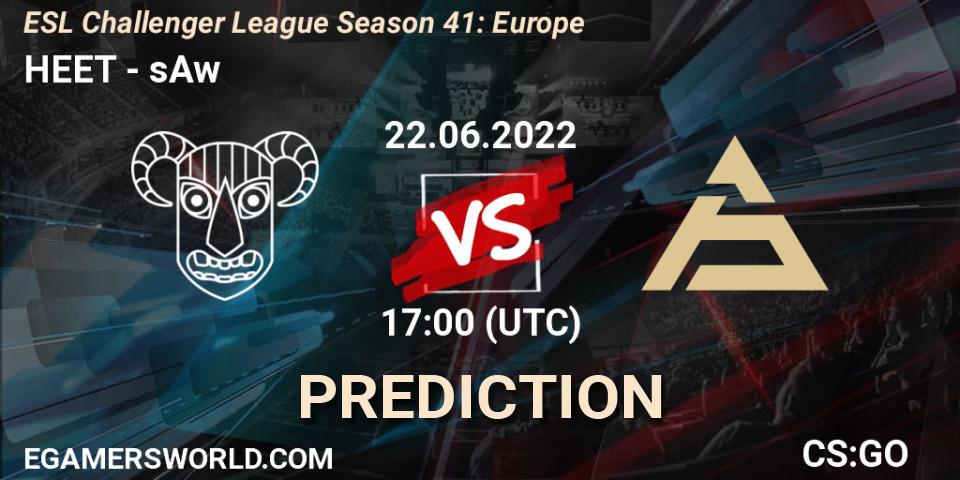 HEET vs sAw: Match Prediction. 22.06.2022 at 17:00, Counter-Strike (CS2), ESL Challenger League Season 41: Europe