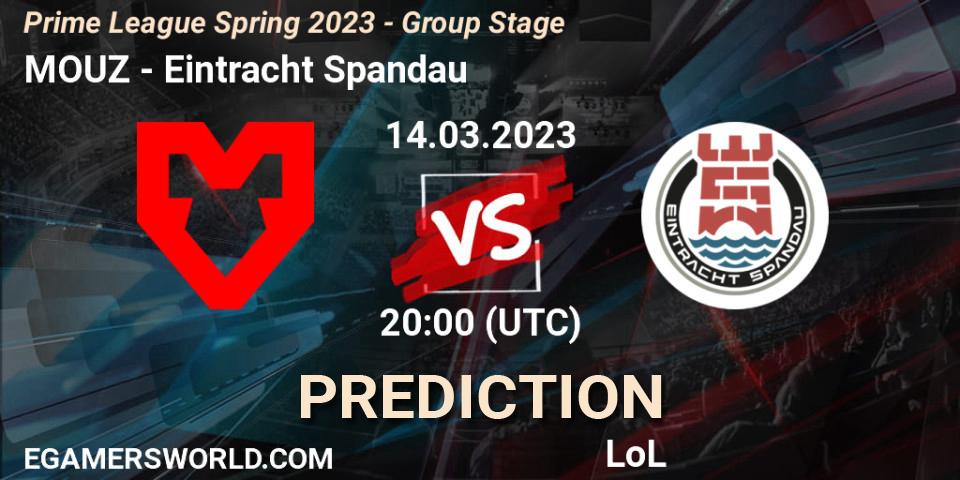 MOUZ vs Eintracht Spandau: Match Prediction. 14.03.23, LoL, Prime League Spring 2023 - Group Stage