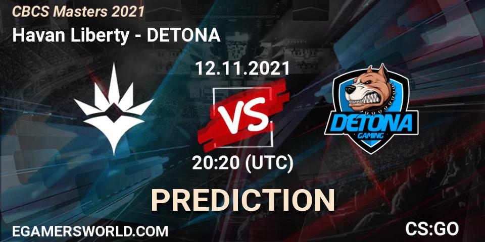 Havan Liberty vs DETONA: Match Prediction. 13.11.21, CS2 (CS:GO), CBCS Masters 2021